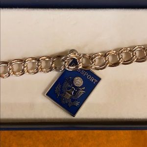 Sterling USA passport charm bracelet